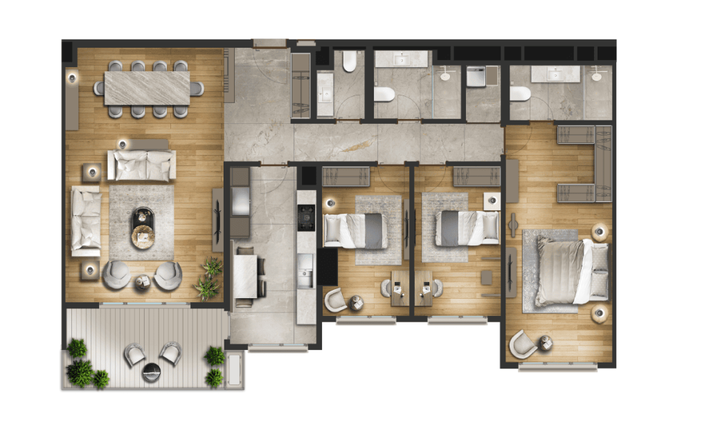 Планировка 3+1 • 159–241 м²
