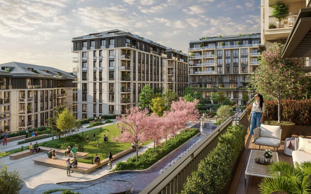 Вид на зеленые сады