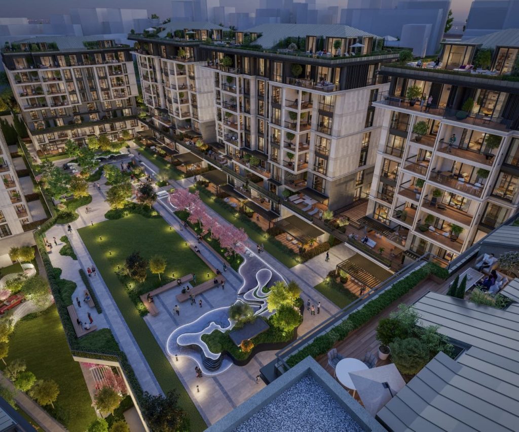 Вид на инфраструктуру ночью